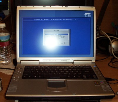 Action Shot 1 - right after you boot he SUSE CD, you need to setup some options, mainly Network card